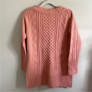 J. Crew Cable Knit Oversized Wool Blend Pullover Sweater Seashell pink XS